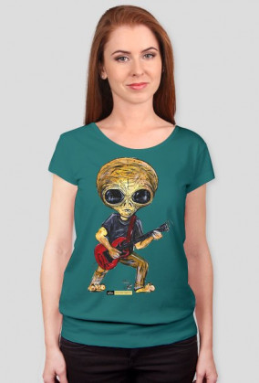T-shirt damski Alien Muzyka