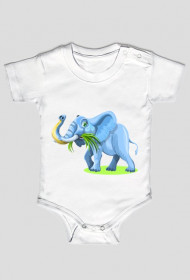 Body niemowlęce Słonik z trawą