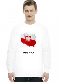 bluza z nadrukiem polska biała