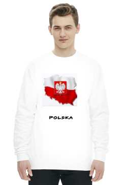bluza z nadrukiem polska biała