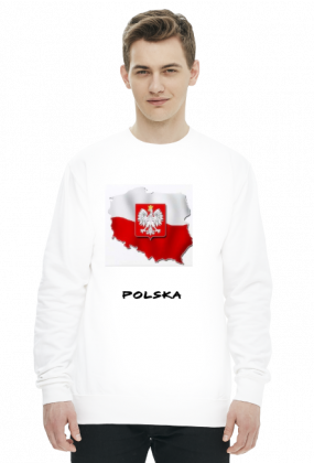 bluza z nadrukiem polska biała