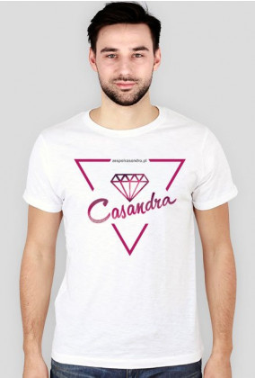 Koszulka slim biała CASANDRA #1 (logo przód)