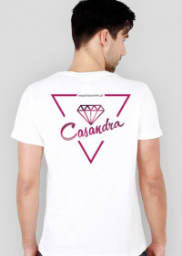 Koszulka slim biała CASANDRA #1 (logo przód i tył)