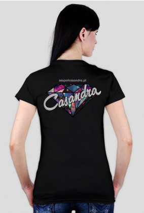 Koszulka czarna CASANDRA #2 (logo przód i tył)