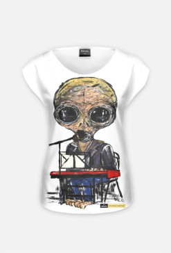 Alien Klawisze Full Print koszulka damska