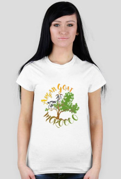 Argan Goat Morocco. Prosty T-Shirt damski