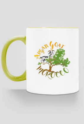 Argan Goat Morocco. Kubek z kolorowym uchem