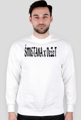 Biała Bluza Śmietana x DeZeT