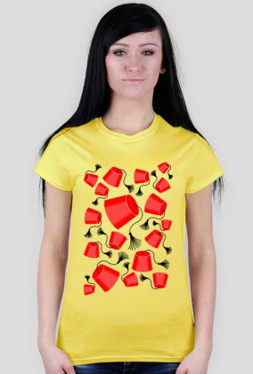 Czapeczki z Fezu. Prosty T-Shirt damski