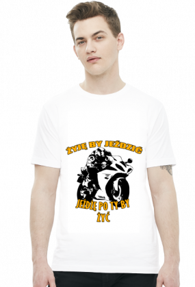 Żyję by jeździć , jeżdżę po to by żyć - męska koszulka motocyklowa