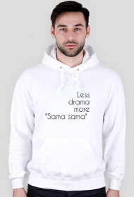 Bluza z kapturem "Less drama" (biała)