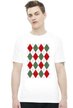 Koszulka świąteczna - sweter w romby