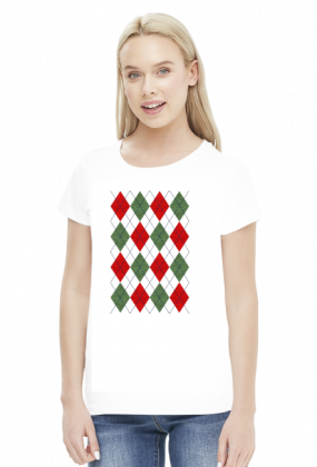 Koszulka bożonarodzeniowa - sweter w romby argyle
