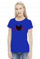 T-shirt damski - "Czarny kot" po japońsku