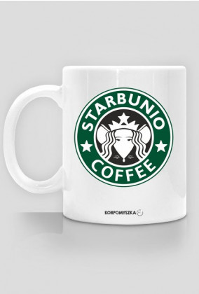 Starbunio coffee - kubek biały - Korpomyszka, korpo, korposzczur