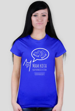 Koszulka -Mam kota na punkcie łyżew NIEBIESKA