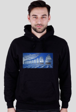 bluza z kapturem z iluzją optycznom