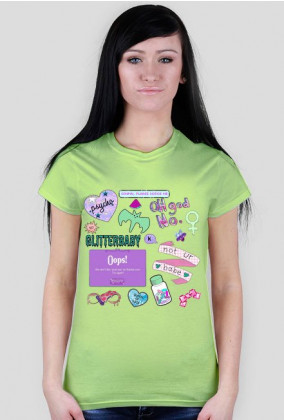 Koszulka tumblr girl pastel goth glitter bats