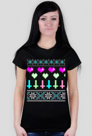 Koszulka tumblr girl pastel goth glitter ugly xmas sweater fair isle święta gwiazdka