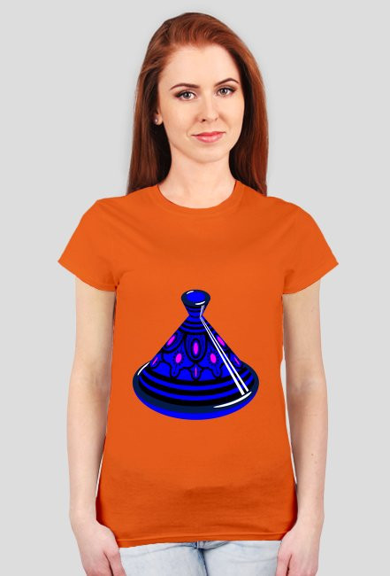 Blue Tajine. Prosty T-Shirt damski