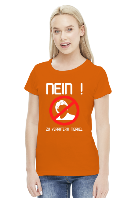 Nein zu Verräterin Merkel (woman t-shirt) light image