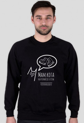 Bluzka męska -Mam kota na punkcie łyżew CZARNA
