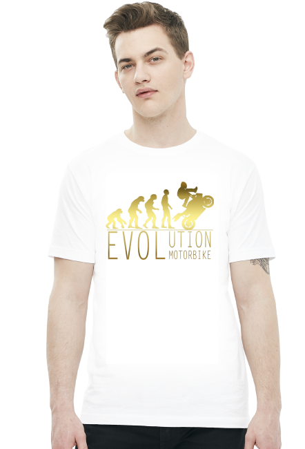 Evolution motorbike gold - męska koszulka motocyklowa