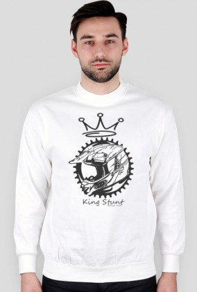 Bluza bez kaptura biała KING STUNT