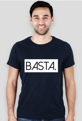 Koszulka męska z napisem włoskim BASTA.