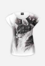Damska koszulka - koci portret