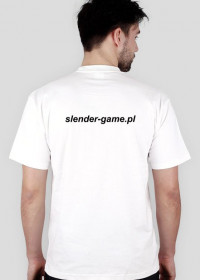 Koszulka różne kolory męska tył slender-game.pl grafika przód.