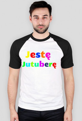 Koszulka z kolorowym napisem ''Jestę Jutuberę''.