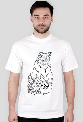 Wolf with rose