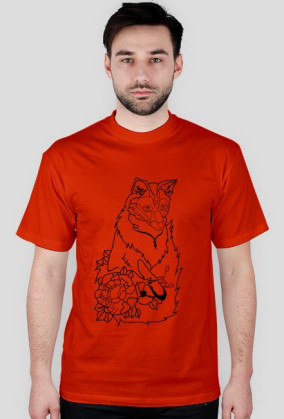 Wolf with rose