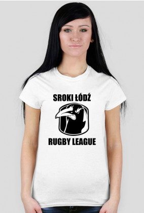 Koszulka damska Sroki Łódź z dużym logo - biała