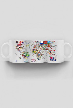 Polandball Mapa świata Kubek