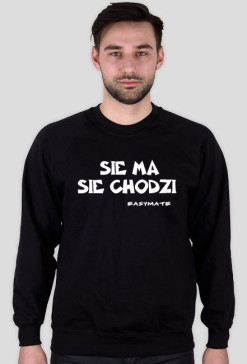 Czarna męska bluza "sie ma sie chodzi"-EasyMate