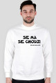 Biała męska bluza "sie ma sie chodzi"-EasyMate