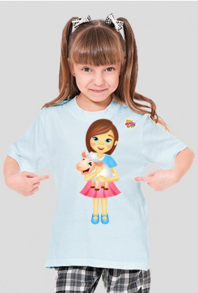 Dziewczynka z owieczką - koszulka dla dzieci