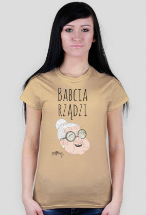 T-shirt Damski - Babcia rządzi [dzień babci]