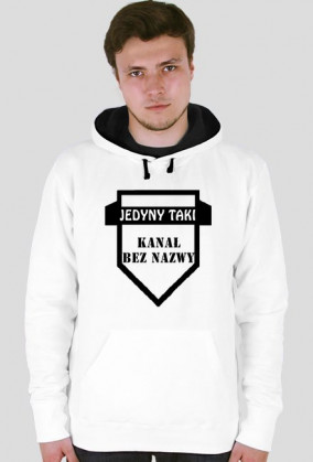 Wzór jedyny taki (Biała bluza Stylowa z czarnym kapturem)