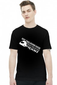 Gdy zakładam kask świat staje się piękny - męska koszulka motocyklowa