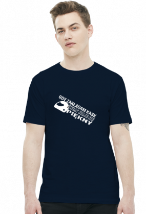 Gdy zakładam kask świat staje się piękny - męska koszulka motocyklowa