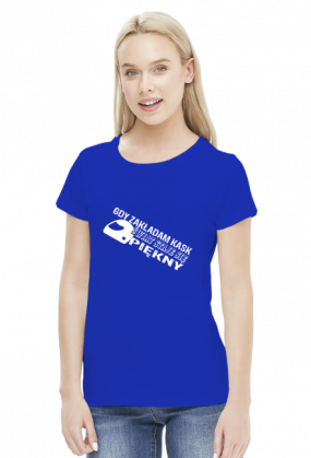 Gdy zakładam kask świat staje się piękny - damska koszulka motocyklowa