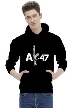 AK 47 - czarna bluza z kapturem