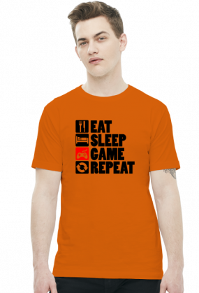 EAT, SLEEP, GAME, REPEAT - koszulka męska (różne kolory)