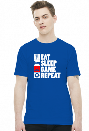 EAT, SLEEP, GAME, REPEAT - koszulka męska (różne kolory)