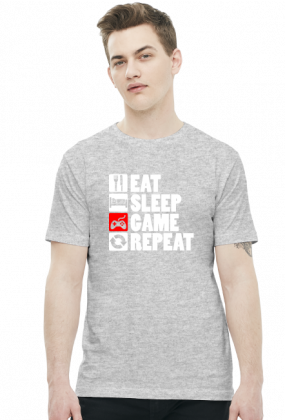 EAT, SLEEP, GAME, REPEAT - koszulka męska (różne kolory)