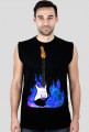 Electric guitar on  blue fire