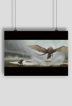 Plakat dragon tło czarne